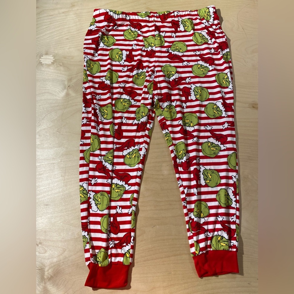 Grinch Pajama Pants - Red and Green XL (40-42) (ET)